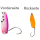 FTM Spoon Hammer 2,4g (3,3cm) - Forellenblinker pink-wei&szlig; + schwarze Punkte/orange