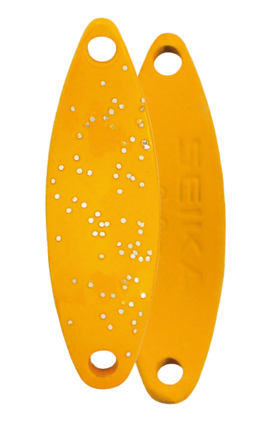 Seika FTM Spoon Wave Arrow - Forellenblinker orange mit Glitter 3,6g
