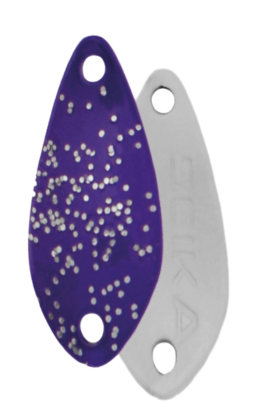 Seika FTM Spoon Thin - Forellenblinker violett mit Glitter/wei&szlig; 1,2g