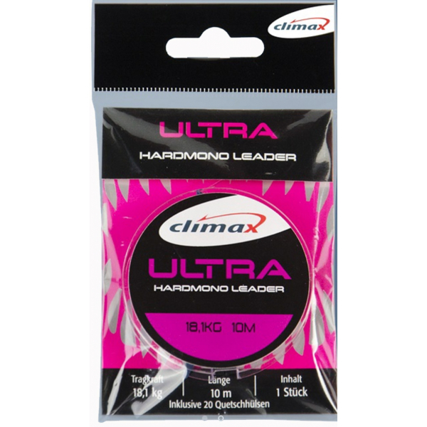 Climax Ultra Hardmono Leader 10m + 20 Quetschh&uuml;lsen 4,5 KG