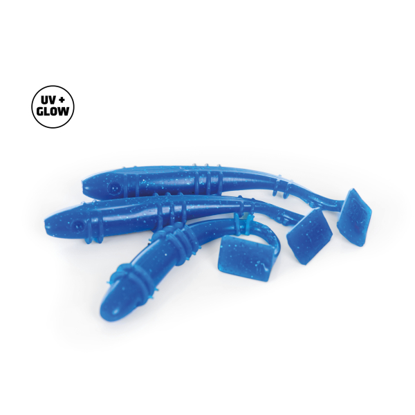 Raubfischgarage - Der Lieferant 125- 12,5cm Gummik&ouml;der Gummifisch Blau UV aktiv