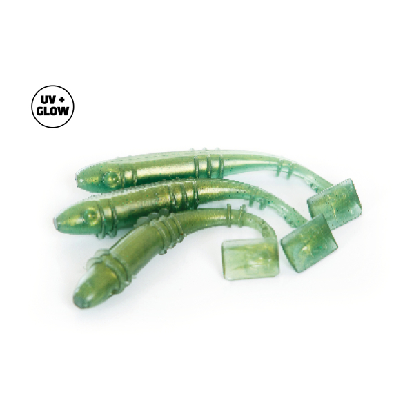 Raubfischgarage - Der Lieferant 125- 12,5cm Gummik&ouml;der Gummifisch Pearl Green UV aktiv