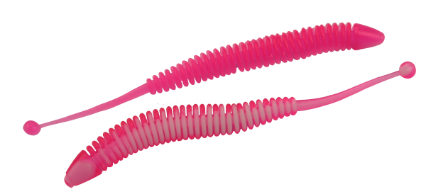 FTM Omura Baits Snake 8,4cm 1,4g - Forellenk&ouml;der neon pink - wei&szlig; UV Knoblauch