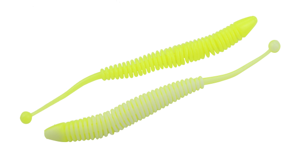 FTM Omura Baits Snake 8,4cm 1,4g - Forellenk&ouml;der neon gelb - wei&szlig; UV Bubble Gum