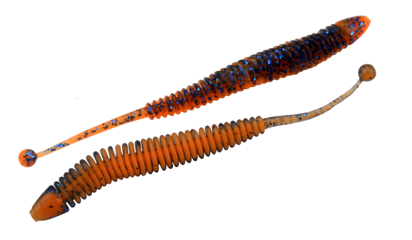 FTM Omura Baits Snake 8,4cm 1,4g - Forellenk&ouml;der blau m. Glitter - neon orange UV Knoblauch