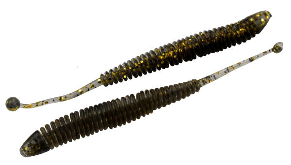 FTM Omura Baits Snake 8,4cm 1,4g - Forellenk&ouml;der schwarz - gold mit Glitter  Bubble Gum
